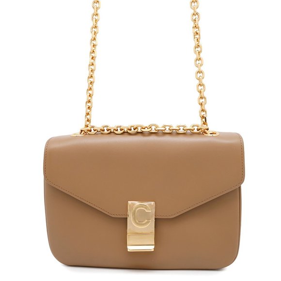 CELINE Beige Leather Shoulder Bag - Picture 1 of 16